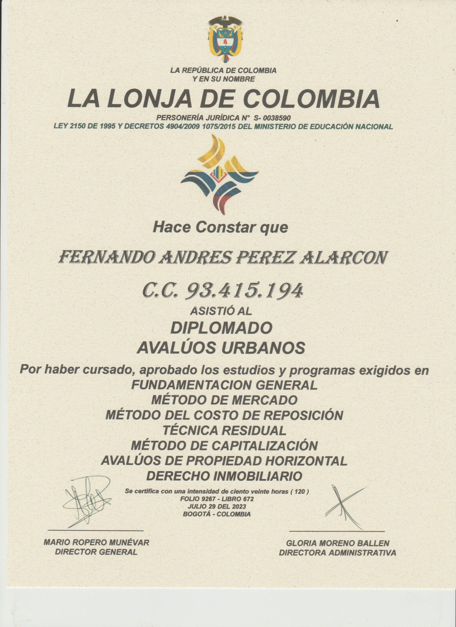 Diplomado en Avalúos Urbanos - Fernando Andrés Pérez Alarcón - Consulta Mis Inmuebles S.A.S. | Tu nuevo comienzo empieza hoy! Diplomado en Avalúos Urbanos - Fernando Andrés Pérez Alarcón - Consulta Mis Inmuebles S.A.S. | Tu nuevo comienzo empieza hoy!