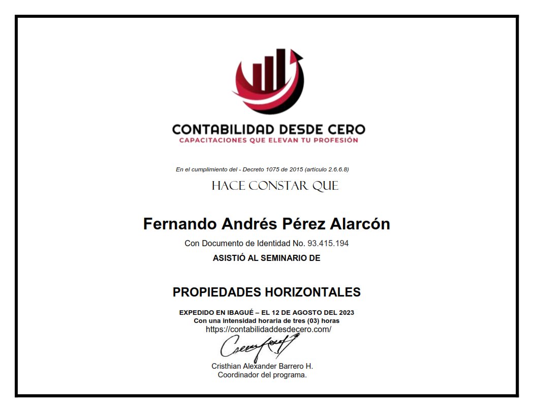 Seminario en Propiedades Horizontales - Fernando Andrés Pérez Alarcón - Consulta Mis Inmuebles S.A.S. | Tu nuevo comienzo empieza hoy! Seminario en Propiedades Horizontales - Fernando Andrés Pérez Alarcón - Consulta Mis Inmuebles S.A.S. | Tu nuevo comienzo empieza hoy!