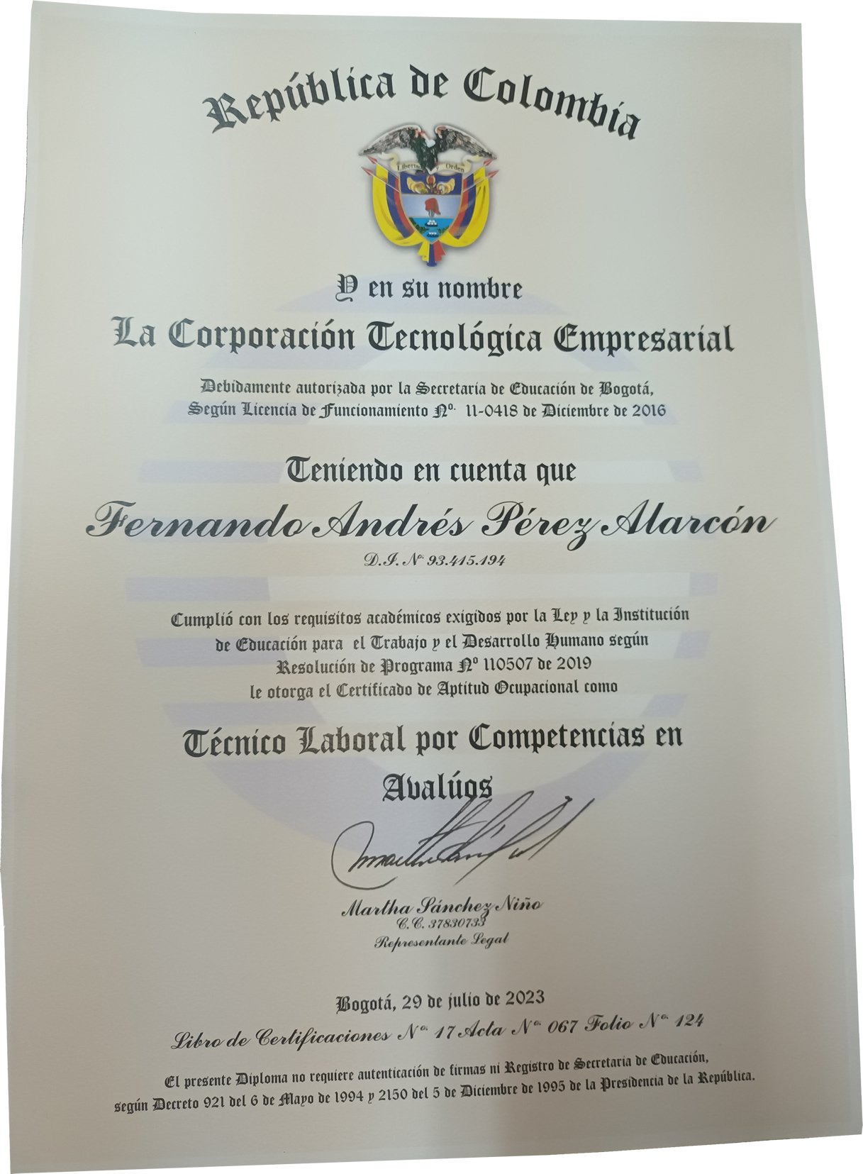 Técnico Laboral por Competencias en Avalúos - Fernando Andrés Pérez Alarcón - Consulta Mis Inmuebles S.A.S. | Tu nuevo comienzo empieza hoy! Técnico Laboral por Competencias en Avalúos - Fernando Andrés Pérez Alarcón - Consulta Mis Inmuebles S.A.S. | Tu nuevo comienzo empieza hoy!